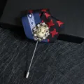 Broche ruban vintage pour homme camée strass épingle de revers accessoire de costume - 23