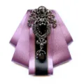 Farfallino strass uomo vintage nastro spilla cristallo per matrimonio formale e scena festa - Viola Chiaro
