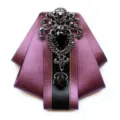 Uomo cristallo strass farfalla nastro viola spilla formale accessorio per spettacolo - Viola Scuro
