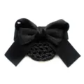 Black hair net with bow for professional work nurses and hotel staff bun cover hair accessory - Coarse Net Hair Net / Black
