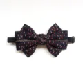 Classic navy blue geometric pattern bow tie with adjustable elastic strap for children and men. - Geometric Pattern
