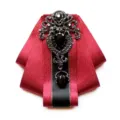 Farfallino nastro strass uomo formale scena spettacolo nero rosso cristallo spilla accessorio - Rosso Vino