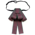 Red and green woven bow tie shirt accessory with elastic strap for professional wear variant. - Bow Tie / Red and Green (Collar Flower)