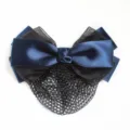 Fermaglio con retina per capelli a fiocco blu scuro copricatena professionale - Blu scuro maglia fine