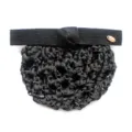 Black Hair Net Bun Cover with Elastic Hairband Professional Hair Styling Accessory - Black Coarse Mesh