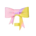 Large silicone bow straw cover for Stanley cup leak proof reusable straw topper cap. - Yellow-Pink Purple