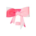 Large silicone bow straw cover pink white tie-dye straw topper for tumbler cups spill proof - Pink White Rose