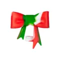 Silicone bow straw topper for 10mm glass straws, Stanley cup accessory, red and green design. - Red White Green