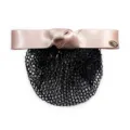 Professional hairnet bun cover with satin bow for hotel bank stewardess nursing wear - Fine Mesh / Khaki