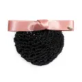 Professional hair net with pink bow and black mesh for nurse and hotel staff. Variant sku. - Coarse Net / Lotus root pink