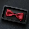Farfalla rossa fantasia uomo abito cravatta matrimonio sposo accessorio scatola regalo - 18-A Pois Rosso