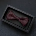 Farfallino doppio nero e rosso a pois per uomo abito formale matrimonio accessorio. - 19-A Pois Nero
