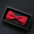 Farfallina rossa a doppio strato per uomo abito camicia formale matrimonio confezione regalo. - 20-Jacquard Rosso