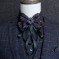 Vintage British style men's bow tie cravat wedding groom host formal party neckwear - Geometric Pattern