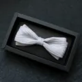Elegante farfallina grigia testurizzata da uomo, classico accessorio per abito da sposo. - 23-Jacquard Grigio Argento