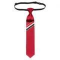 Rote vorgebundene Krawatte mit ikonischem gestreiften Detail, stilvolles Unisex-Accessoire. - Rot