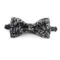 Rhinestone bow tie sparkling crystal diamond bowtie black silver groom stage party men neckwear - Black