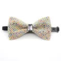Nœud papillon en strass avec perles cristaux scintillants et bande élastique pour fête. - Perle Colorée