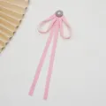 JK uniform bow tie ribbon pink collar flower vintage aesthetic shirt accessory elegant brooch decor - Back Pin / Pink