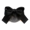 Elegant black ribbon hairnet bow for professional nurse hotel workplace hair styling. - Fine Net Hair Net / Black