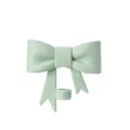 Close-up detail view of the cute light green silicone bow straw topper accessory, perfect fit. - Light Green