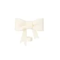 White silicone bow straw cover topper for 40oz tumblers, cute reusable straw cap accessory. - Off White