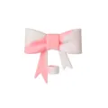 Large silicone bow straw cover for tumbler cups, pink and white marbled design, durable and reusable. - White Pink