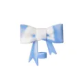 Blue white silicone bow straw cover for tumbler cups, cute reusable straw topper variant. - White Blue