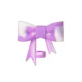 Cute Silicone Bow Straw Topper Purple And White Marble Tumbler Straw Cover Accessory - White Purple
