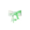 Green white silicone bow straw cover for 10mm cup straws variant style cute accessory - White Green