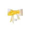 Silicone bow straw cover in yellow white tie-dye design, fits 10mm cups and tumblers. - White Yellow