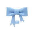 Large silicone bow straw cover for 40oz tumbler, cute blue glitter reusable straw topper. - Blue Glitter