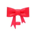 Cute pink glitter silicone bow straw topper, 10mm straw cover for tumbler accessories - Red Glitter