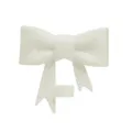 White glitter silicone bow straw topper cover for 10mm cup straws, leakproof accessory. - Off-White Glitter