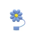 Süsses blaues Blumen Silikon Strohhalm Cover 10mm Staubschutz für Stanley Becher - Blaues Gänseblümchen