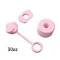 Rosa Silikon Auslaufsicherer Stopper und Strohhalm Abdeckung Set für 30oz Stanley Becher. - Rosa