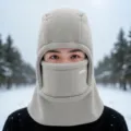 Passamontagna termico in pile invernale maschera facciale antivento cappello caldo uomo. - Berretto con Maschera CEF / Grigio chiaro
