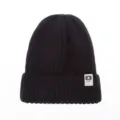 Gorro de punto negro para niños con parche de estrella, gorro de invierno cálido y suave. - Negro