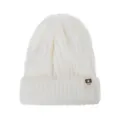 Gorro de punto blanco para niños gorro de lana cálido de invierno con parche de estrella - Blanco