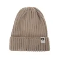 Gorro de punto acanalado para niños en color kaki, gorro de invierno cálido para niños y niñas. - Caqui