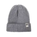 Gorro de punto gris para niños otoño invierno cálido cómodo liso gorro acanalado bebé - Gris