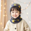 Conjunto de gorro y bufanda de punto de invierno para ninos gorro calido forrado ninos ninas - Talla única / Aguamarina