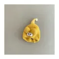 Cute baby plush beanie hat with funny big eyes and warm thick fleece ear protection design. - Big Eyes Big Ball Hat / Yellow