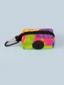 Colorful tropical print dog waste bag dispenser with carabiner, convenient pet poop bag holder. - One Size / Colorful Rainforest