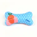 Cute bone-shaped dog chew toy with blue polka dots and fun carrot pattern for daily pet play. - Carrot Rabbit