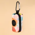 Portable pet waste bag dispenser with colorful abstract print, ideal for outdoor dog walking. - One Size / Oil Painting Yellow