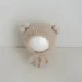 Schattige pluche baby wintermuts met roze strikjes, dik gebreide oorflappen warme muts voor baby. - Aanbevolen 3-24 Maanden (43-48cm) / Beige
