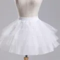 White fluffy wedding dress crinoline petticoat short layered mesh skirt support underskirt - Short Mesh Skirt White