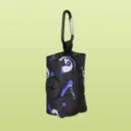 Portable dog poop bag holder, black pet waste bag dispenser with carabiner and zipper. - One Size / Black M