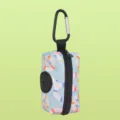 Blue life preserver pattern pet poop bag dispenser with carabiner and zipper for dogs. - One Size / Seagull